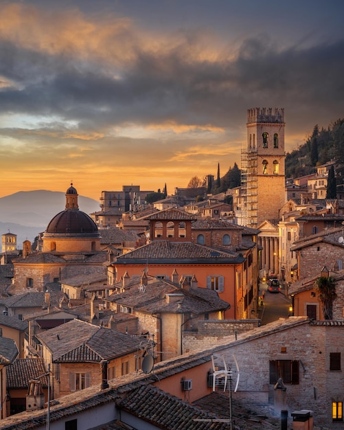 Assisi Italy rooftop hilltop Old Town Skyline