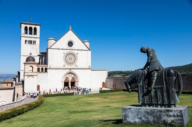 Assisi village in Umbria region Italy The most important Italian Basilica dedicated to St Francis San Francesco