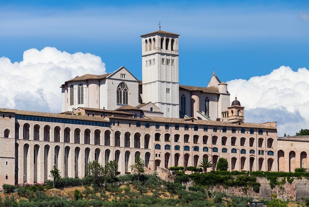 Assisi village in Umbria region Italy The most important Italian Basilica dedicated to St Francis San Francesco