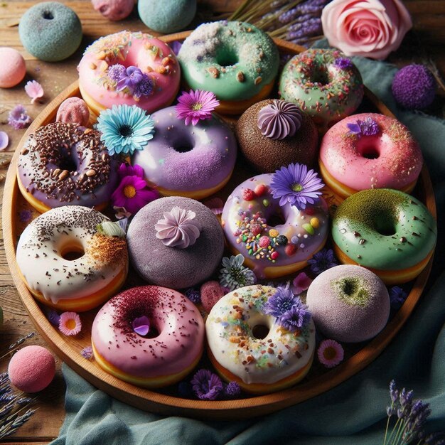 Assorted Artisan Donuts on Tray