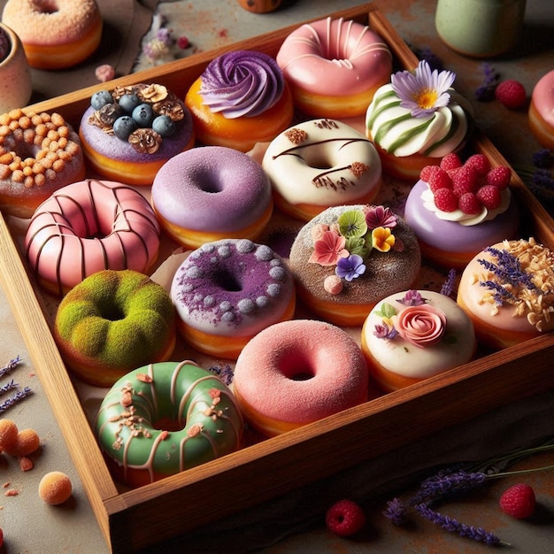 Assorted Artisan Donuts on Tray