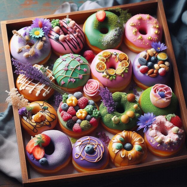 Assorted Artisan Donuts on Tray