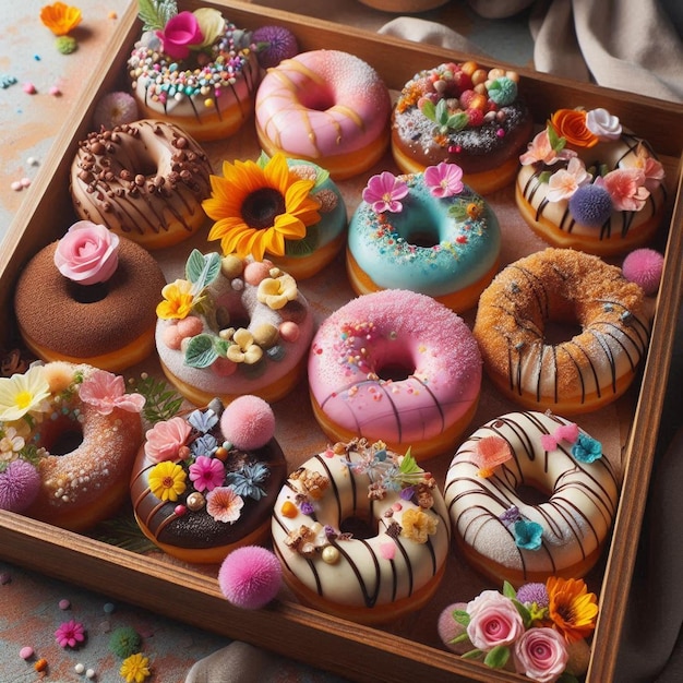 Assorted Artisan Donuts on Tray