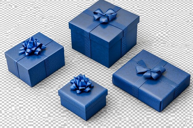 Photo assorted blue gift boxes ready for special occasions