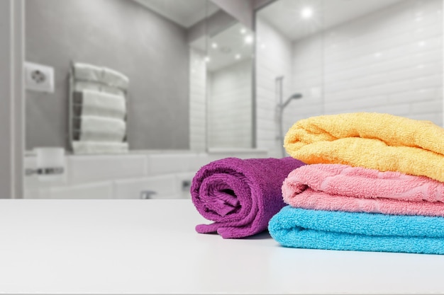 Assorted colored towels