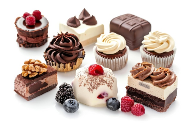 Assorted Desserts Isolated In Transparent Background