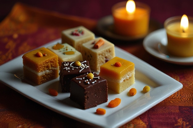 Photo assorted diwali mithai sweets for a festive celebration