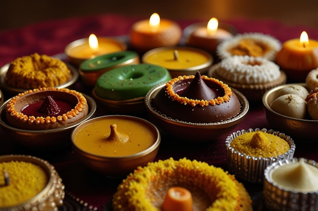 Photo assorted diwali sweets a taste of indian festivities