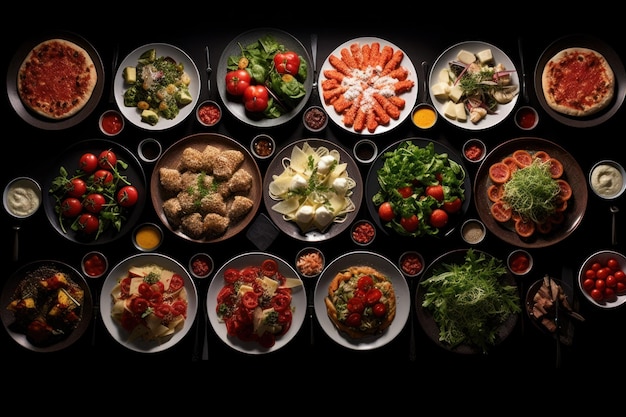 Assorted Food on Table