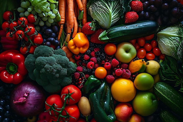 Assorted Fruits and Vegetables Arrangement