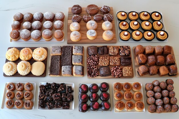 Assorted gourmet chocolates and truffles on white background