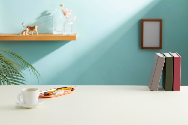 Assorted office supplies on the desk