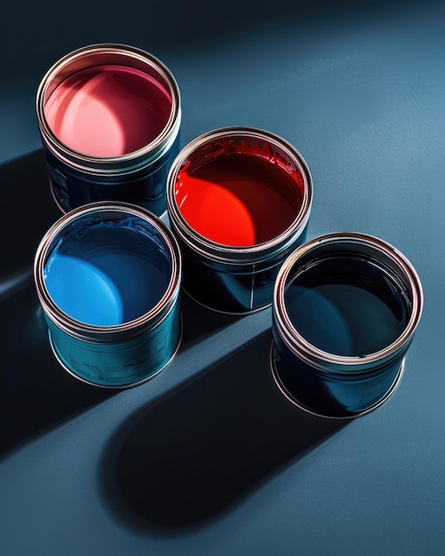 Assorted Paint Cans and Color Palette