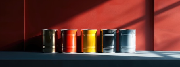 Assorted Paint Cans and Color Palette