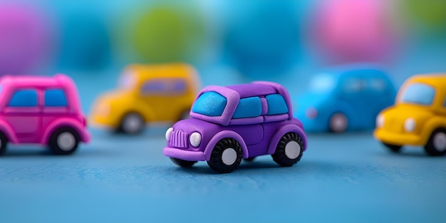 Photo assorted plasticine vehicles in 3d shapes for childrens diy crafts concept children39s crafts diy projects plasticine vehicles assorted shapes creative activities