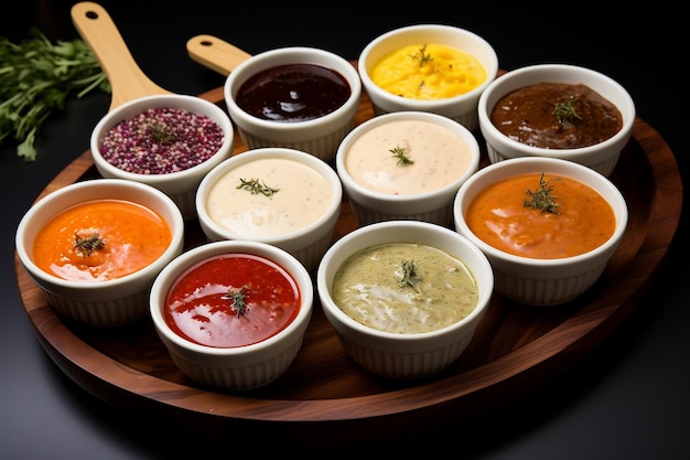 Assorted Savory Sauces A Fragrant Array of Seasonings AI