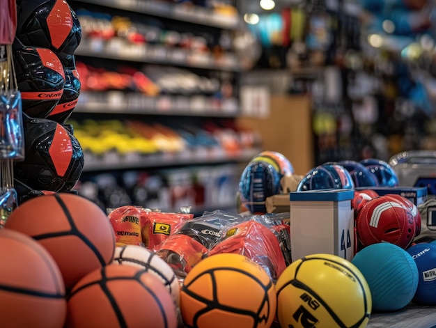 Photo assorted sporting goods for various sports and activities