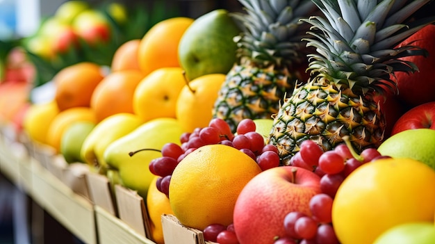 Assorted Varieties of Fresh Fruit on Display