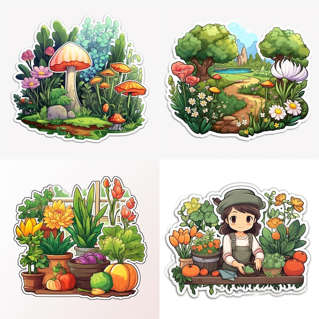 assorted vegetable stickers