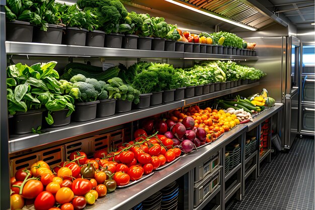 Assorted Vegetables on Store Shelves Generative AI