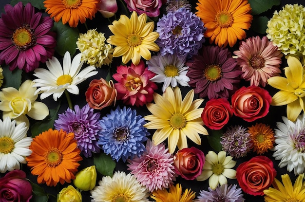 Assortment of beautiful flower background