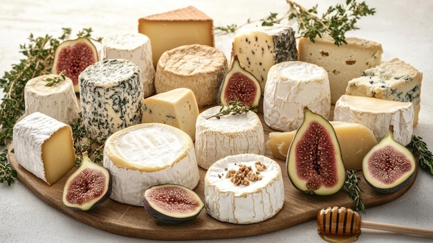 Photo assortment of cheeses and figs