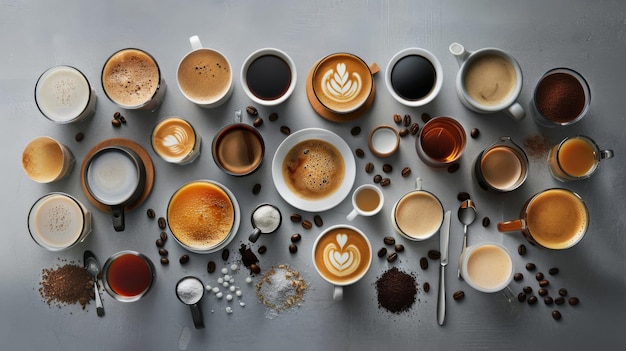 An Assortment of Coffee Cups