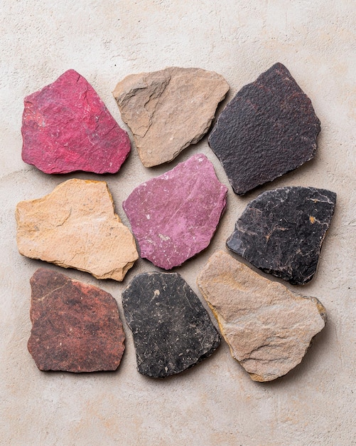 Photo assortment of colorful natural stones