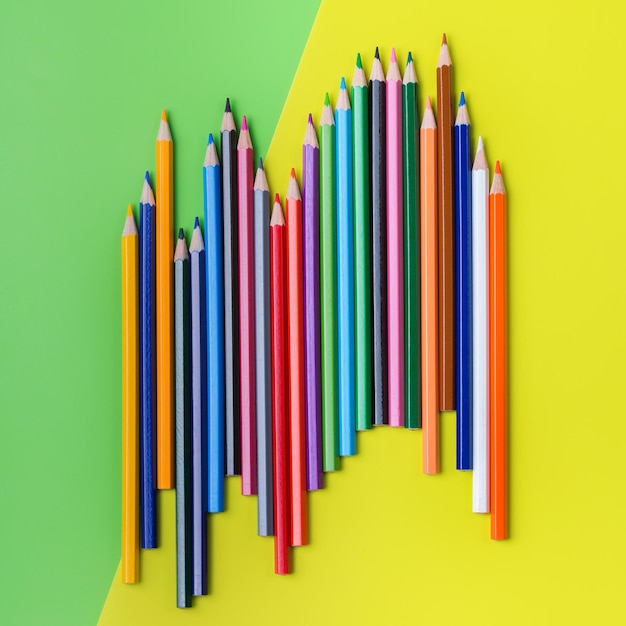 Assortment of colourful pencils Back to school concept