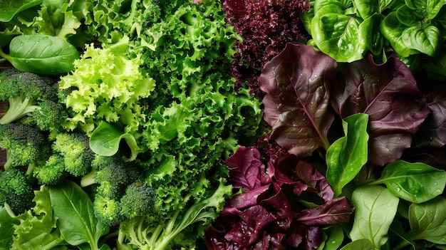 Photo an assortment of crisp fresh green salads