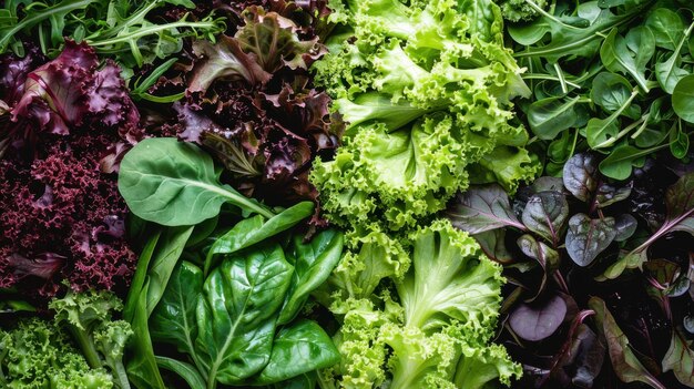 Photo an assortment of crisp fresh green salads