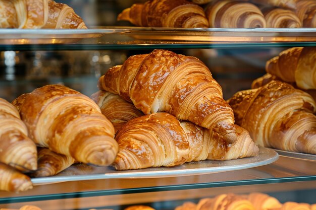 Assortment of Croissants on a Shelf