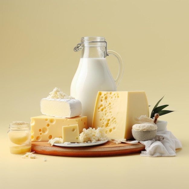 Assortment of dairy products concept