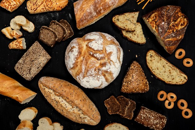 Assortment of different types of bread 