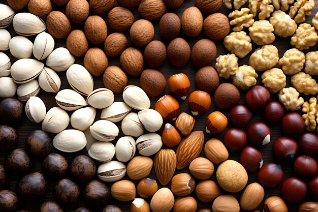 assortment of different types of nuts vegan food natural vitamins