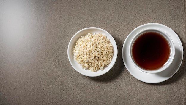 Assortment of dry tea in spoons on stone table