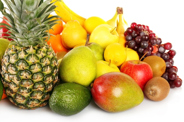 Assortment of exotic fruits closeup