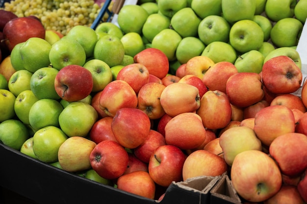 Assortment of fresh fruits at market