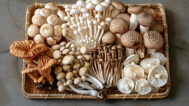 Photo assortment of fresh mushrooms