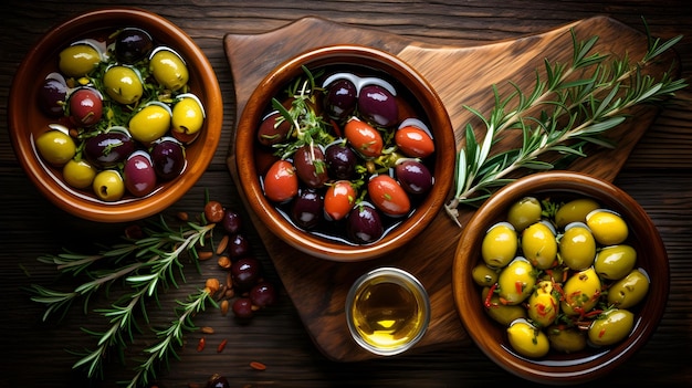 Assortment of fresh olives