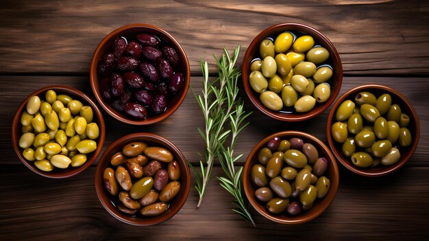 Assortment of fresh olives