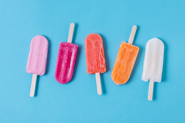 Assortment of homemade popsicle ice cream