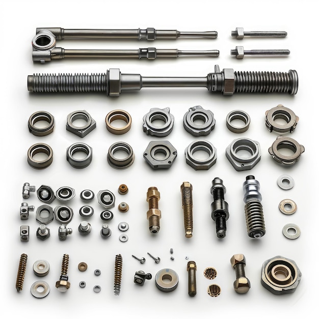 Assortment of metal hardware components