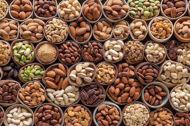 Assortment of Nuts on Counter at Oriental Farmers Market