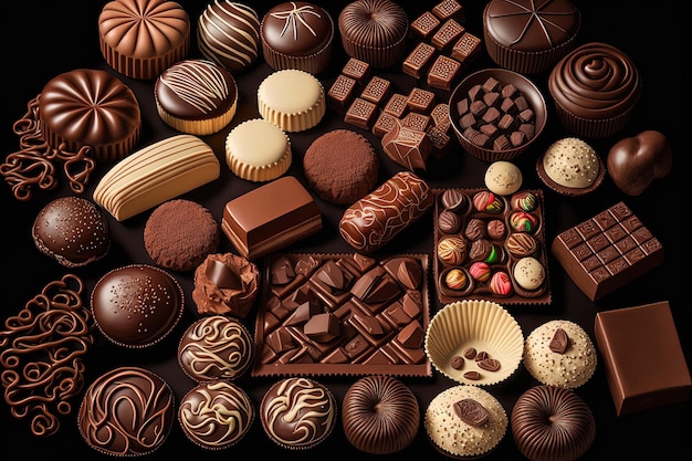 Assortment of premium chocolate sweets