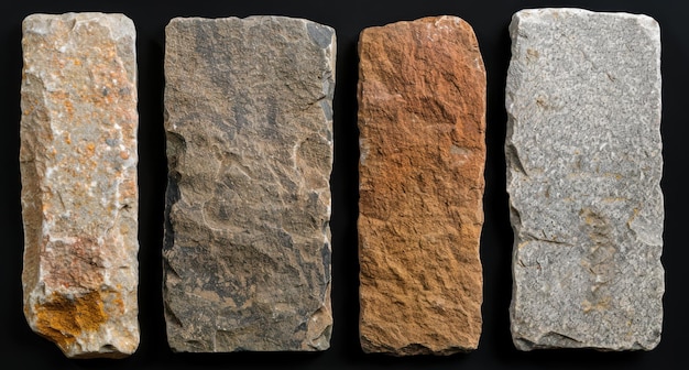 Assortment of rough natural stone samples