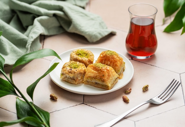 Assortment of Turkish baklava dessert