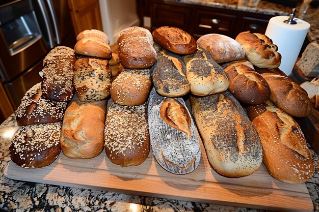 Assortment of Wheat Flour Breads Homemade and Delicious