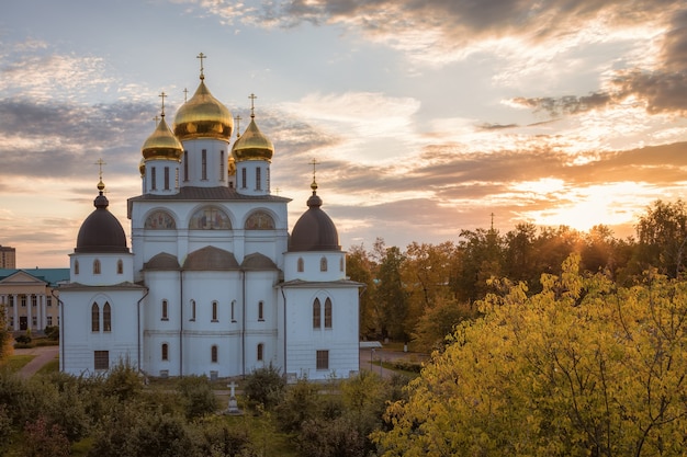 Assumption Cathedral in Dmitrov Kremlin. One of the main architectural attractions of Dmitrov built in the early 16th century. Dmitrov, Russia