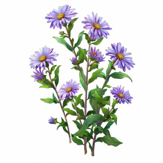 Photo asters isolated on white background